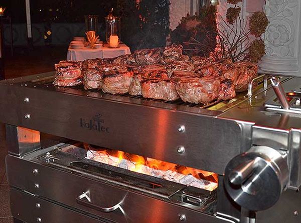 Grill in use